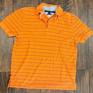 Tommy Hilfiger Orange/Blue Striped Polo
